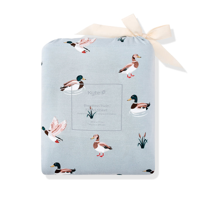 Twin Sheet in Mallard Duck shown in its packaging