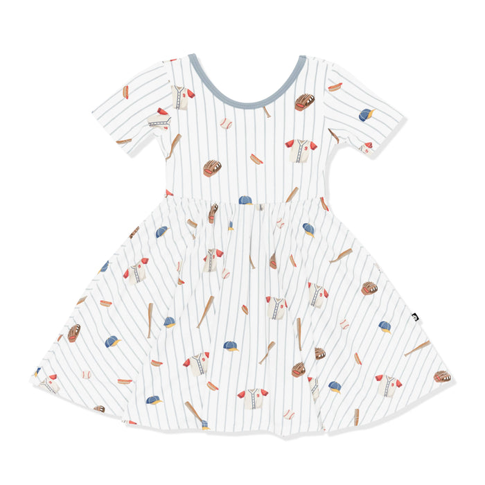 Product photo of the Twirl Dress in Home Run on a white surface