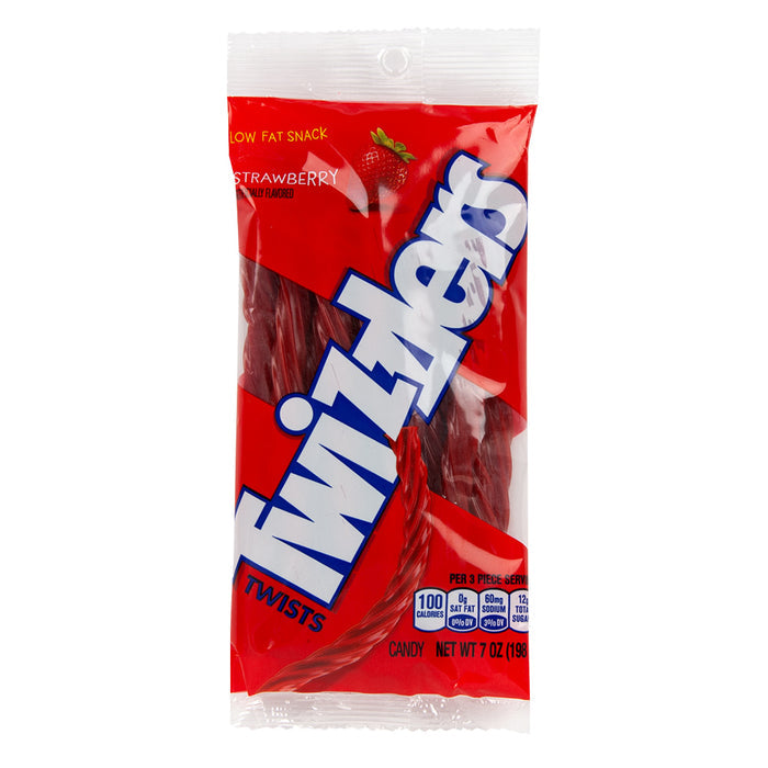 Twizzlers Strawberry Twists Licorice Candy Peg Bag - 12 Count