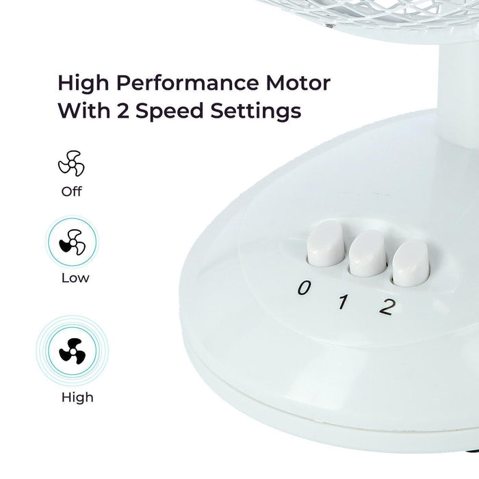 Two 9" Table Electric Oscillating Fans Set