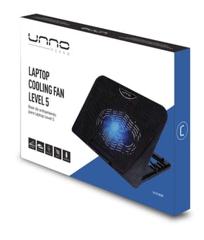 UNNO TECKNO Laptop Cooling Fan Level 5 Laptop cooling system with a grid surface that provides more air circulation around your device - NC6130BK Hannah's Variety Store