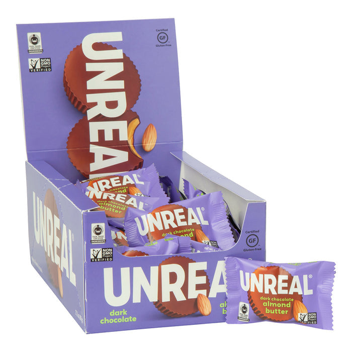 Unreal Dark Chocolate Almond Butter Candy Cups - 40 Count