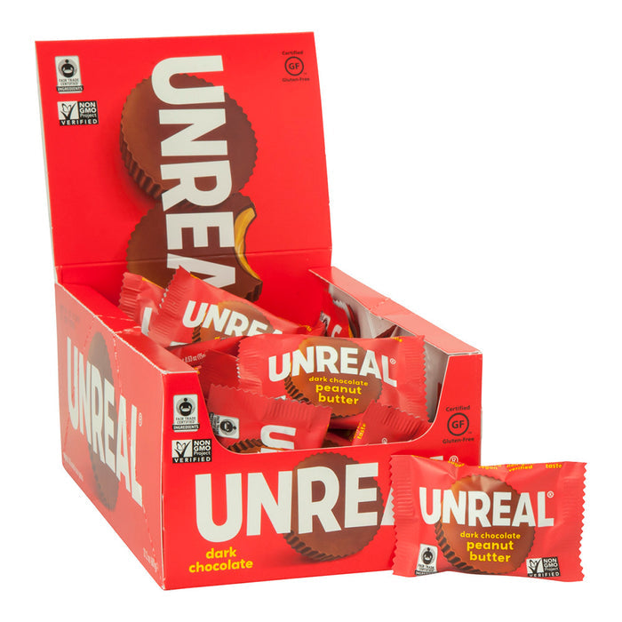 Unreal Dark Chocolate Peanut Butter Cup Candy - 40 Count