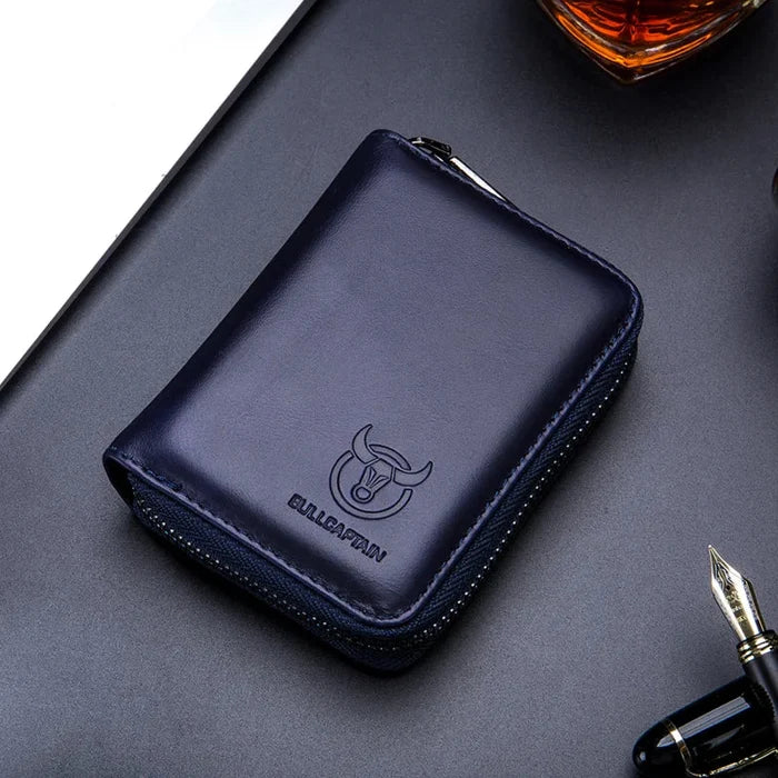 Vinthentic BULLCAPTAIN Compact RFID Leather Card Holder