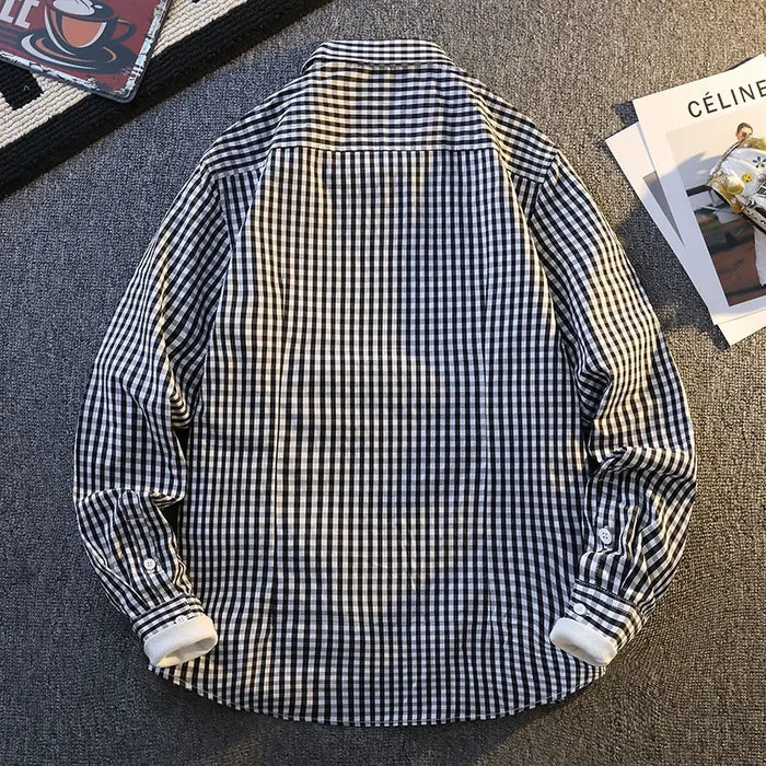 Vinthentic Men's Casual Long Sleeve Plaid Flannel Shirt