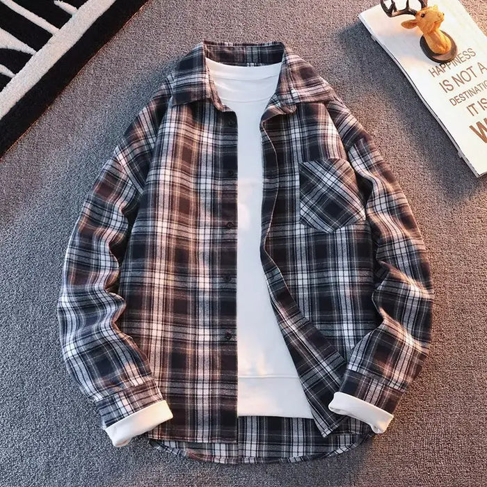 Vinthentic Men’s Casual Plaid Flannel Shirt