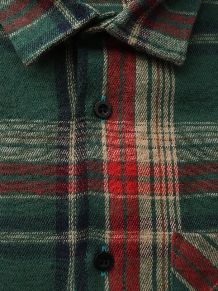 Vinthentic Men’s Coffee Plaid Flannel Shirt