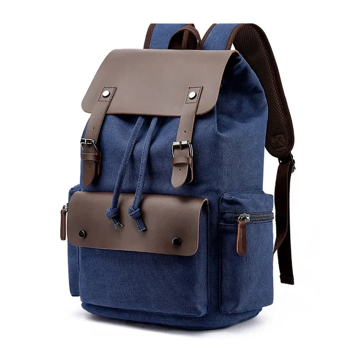 Vinthentic Men’s Vintage Canvas Backpack – Large Capacity Laptop Travel School Bag