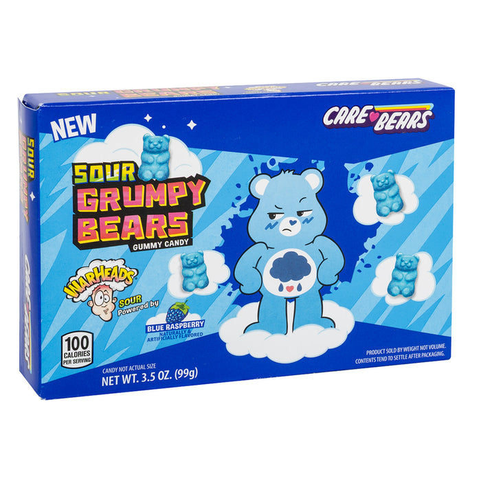 Warheads Care Bears Sour Grumpy Bears Gummy Candy Theater Box - 12 Count