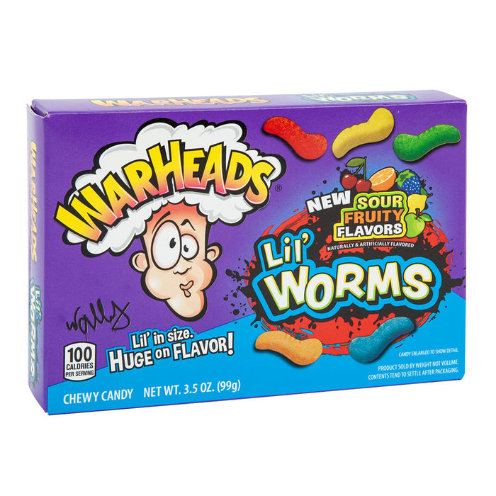 Warheads Lil Worms Sour Gummy Candy Theater Box - 12 Count