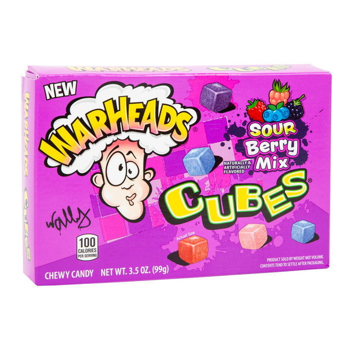 Warheads Sour Berry Mix Cubes Hard Candy Theater Box - 12 Count