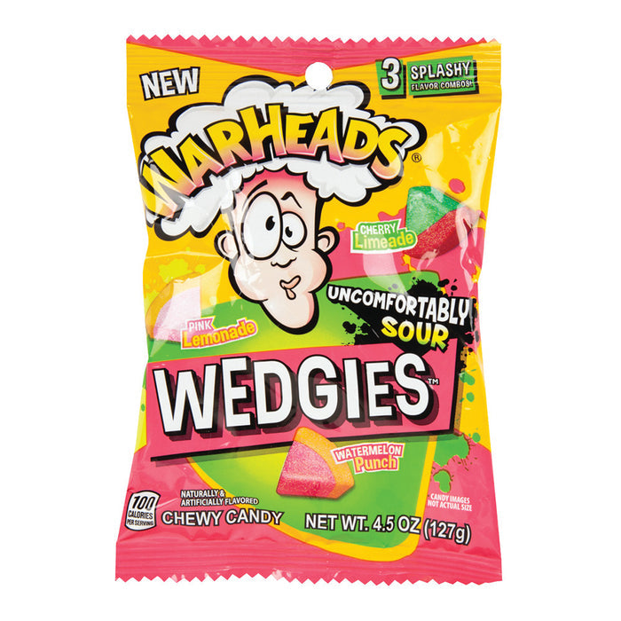 Warheads Wedgies Sour Candy Peg Bag - 12 Count