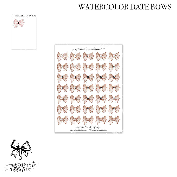 Watercolor Date Bows