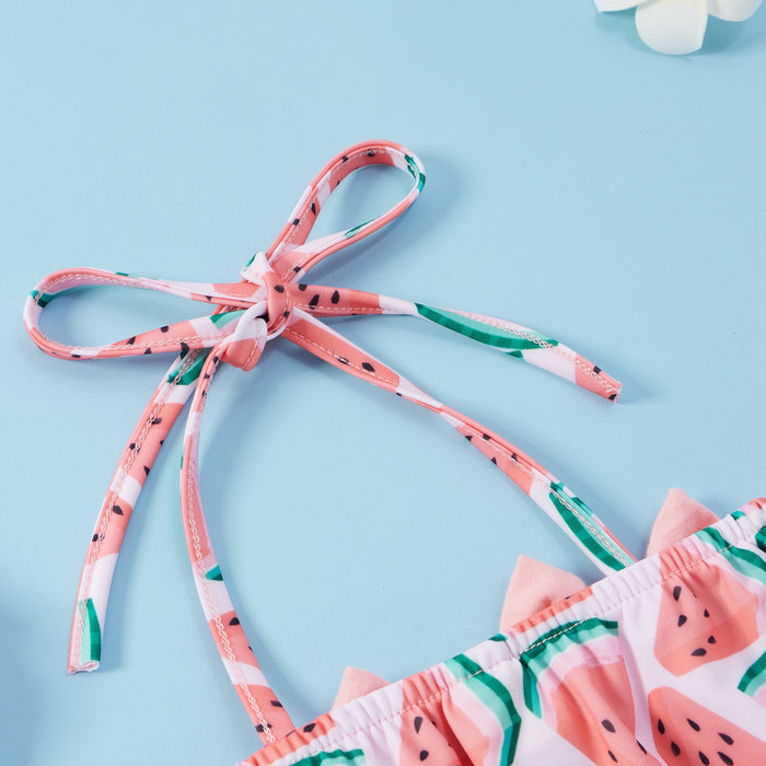 WATERMELON Bowtie Bikini with Sun Hat