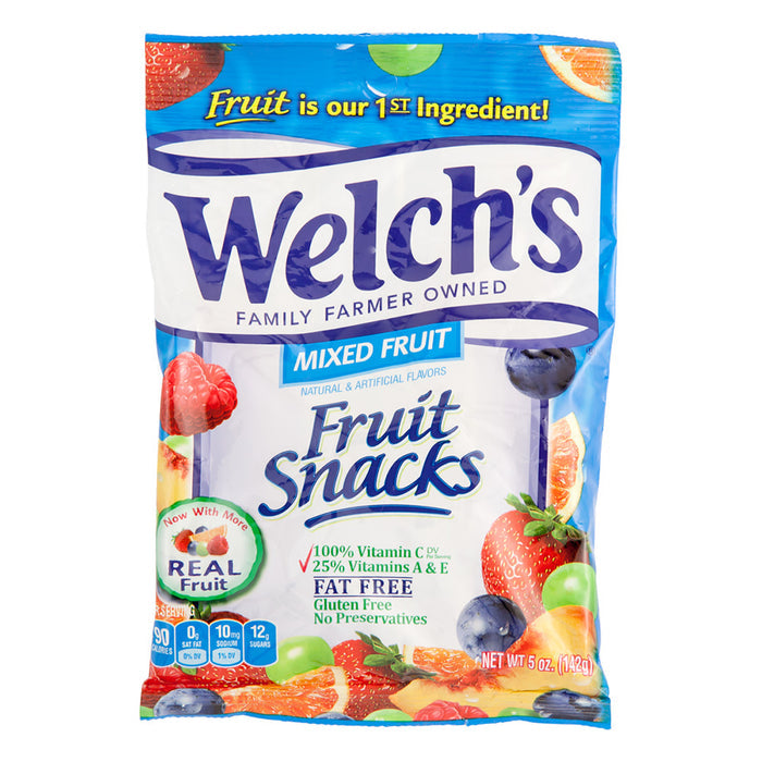 Welch's Mixed Fruit Fruit Snacks Peg Bag - 12 Count