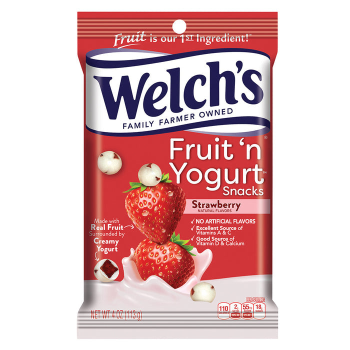 Welch's Strawberry Fruit and Yogurt Snacks Peg Bag - 12 Count