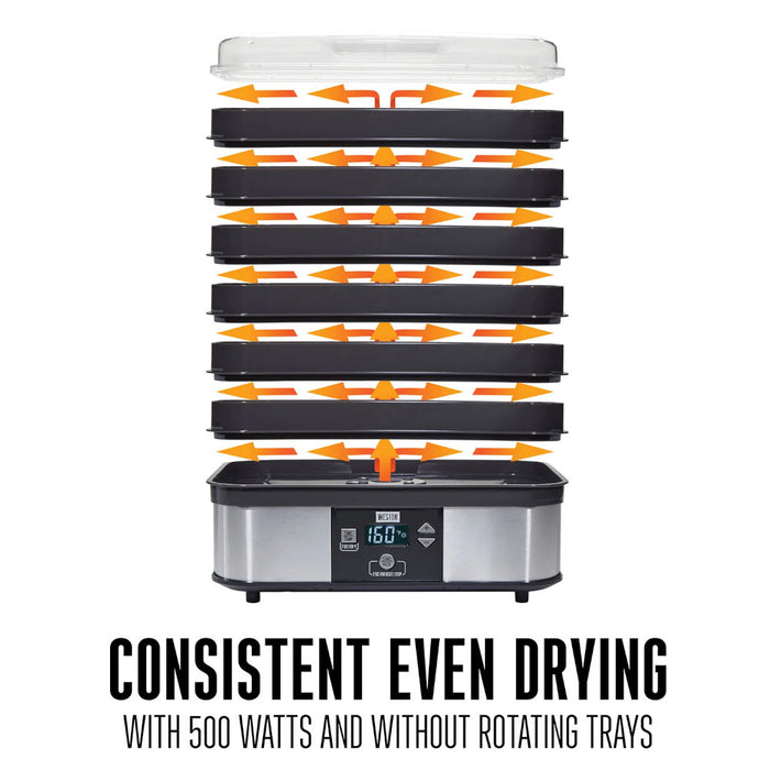 WESTON 75-0401-W 6 Tray Digital Food Dehydrator  - Factory serviced with Home Essentials warranty