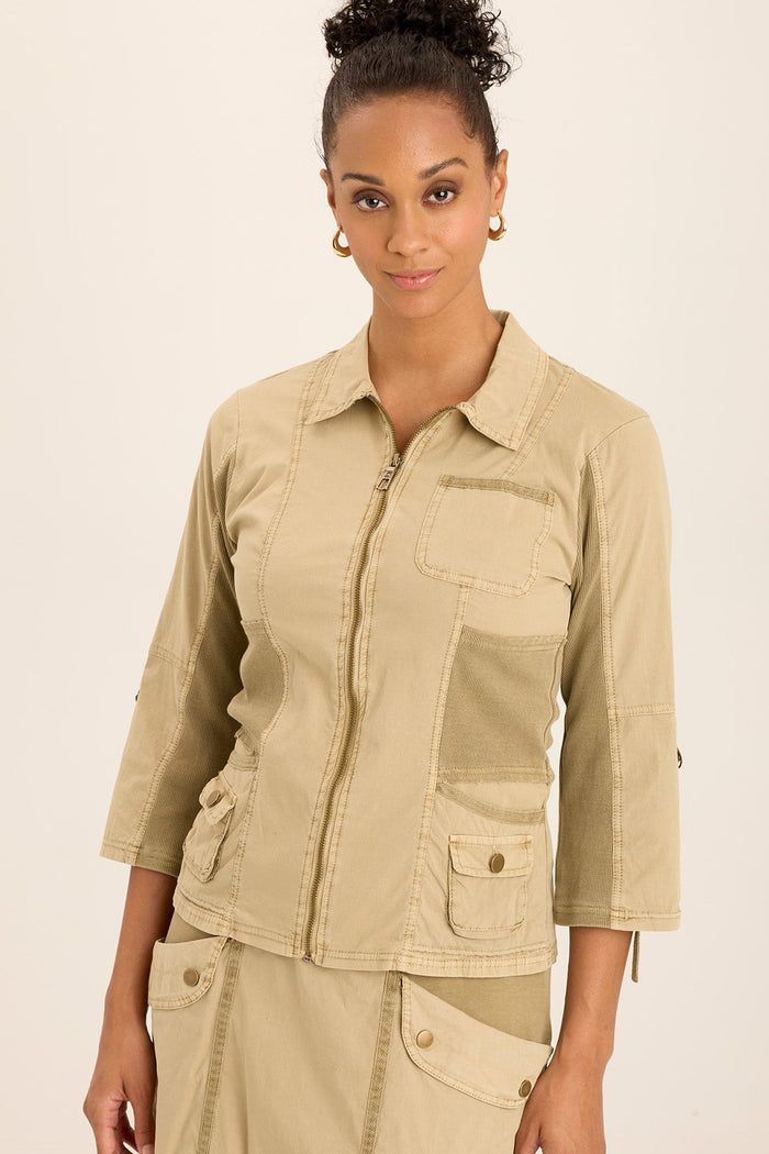 Wearables Wexel Poplin/Stretch Rib Fitted Cargo Jacket