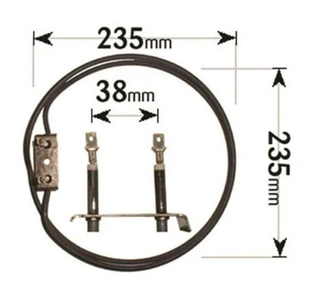 Whirlpool |HOTPOINT | CREDA |CANNON | STOVES | INDESIT Genuine Fan Oven Element 2500W C00199665 | 482000061589