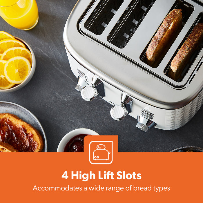 White Four-Slice 'Diamond' Bread Toaster