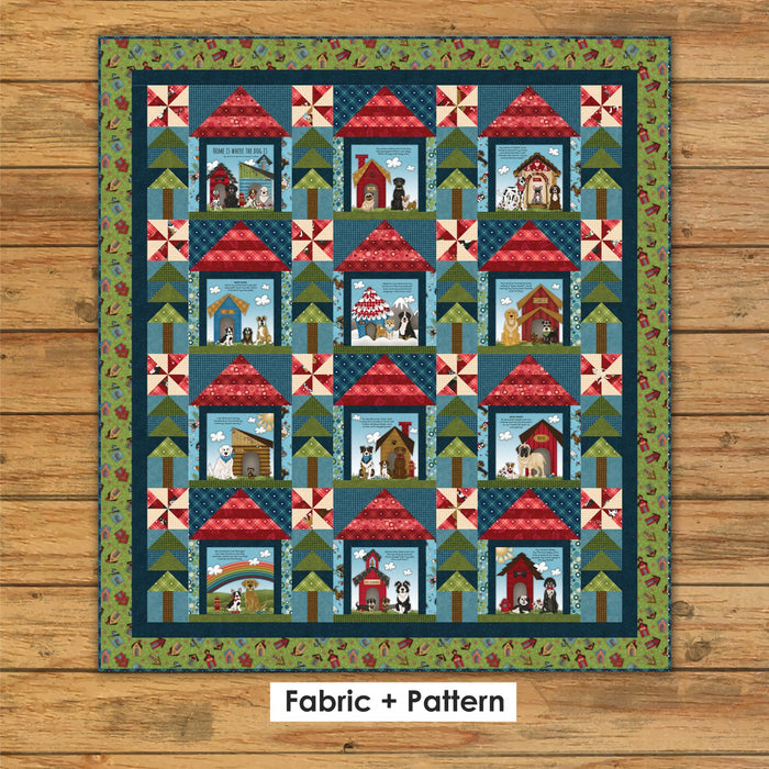 Whole Country Caboodle Fur-Ever Home Book Panel Quilt Fabric Kit