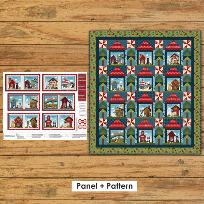 Whole Country Caboodle Fur-Ever Home Book Panel Quilt Fabric Kit