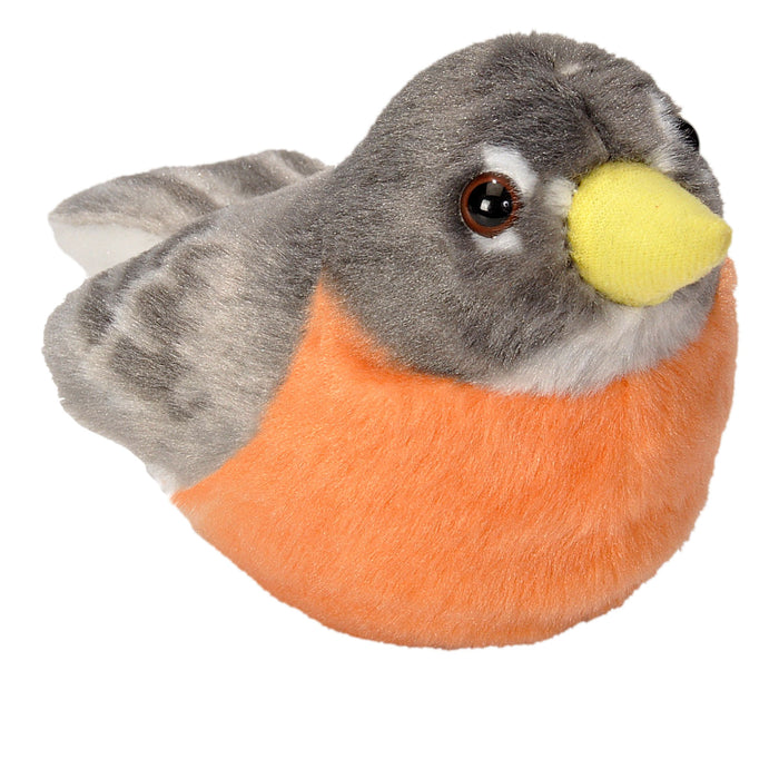 Wild Republic 5 Inch Audubon Birds American Robin Plush with Authentic Bird Call