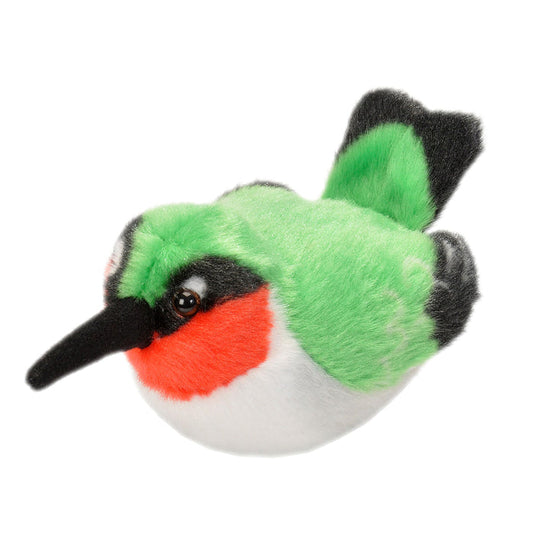 Wild Republic 5 Inch Audubon Birds Ruby Throated Hummingbird Plush with Authentic Bird Call