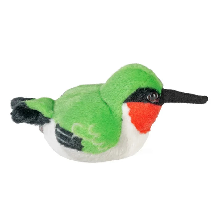 Wild Republic 5 Inch Audubon Birds Ruby Throated Hummingbird Plush with Authentic Bird Call