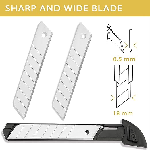 Wiltop Utility Knife, Retractable Box Cutter with 2 Extra Blade