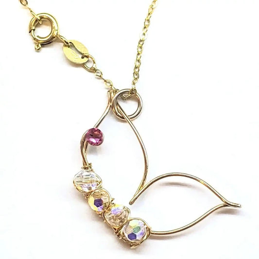 Wire Sculpted Crystal Butterfly Necklace Natalia