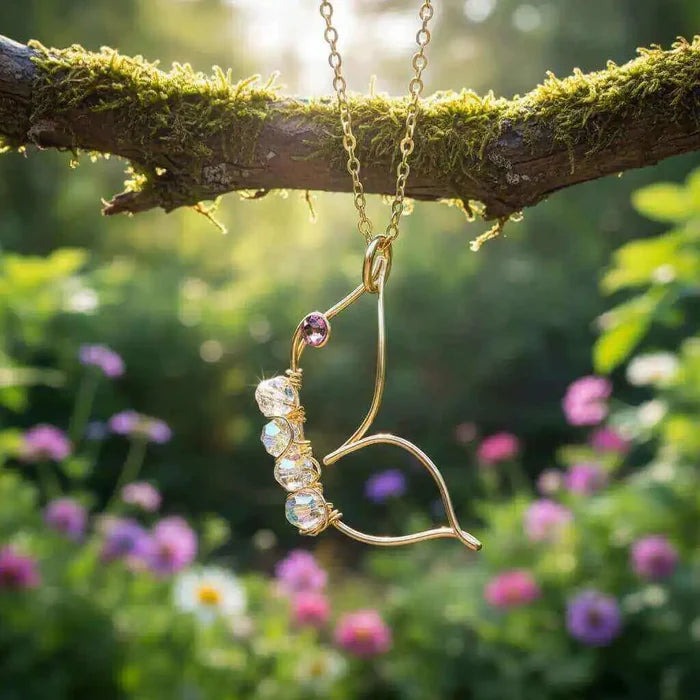 Wire Sculpted Crystal Butterfly Necklace Natalia