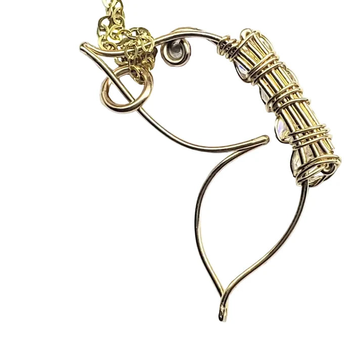 Wire Sculpted Crystal Butterfly Necklace Natalia