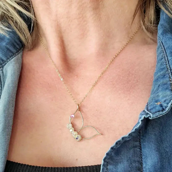 Wire Sculpted Crystal Butterfly Necklace Natalia