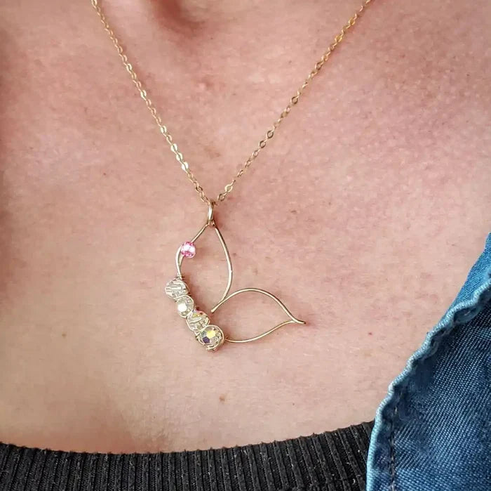 Wire Sculpted Crystal Butterfly Necklace Natalia