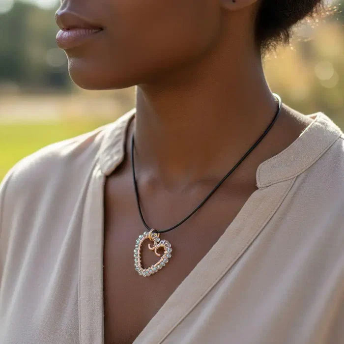 AMD1299Wire Wrapped Copper Heart Crystal Necklace - Timeless LoveJewelryNecklace$ 42.00Alexa Martha Designs
