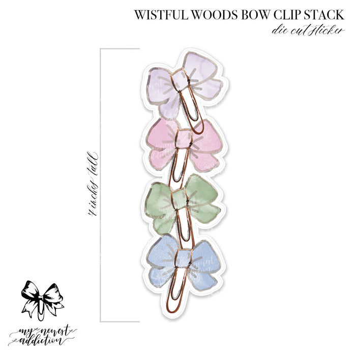 Wistful Woods Bow Clip Stack Bookmark