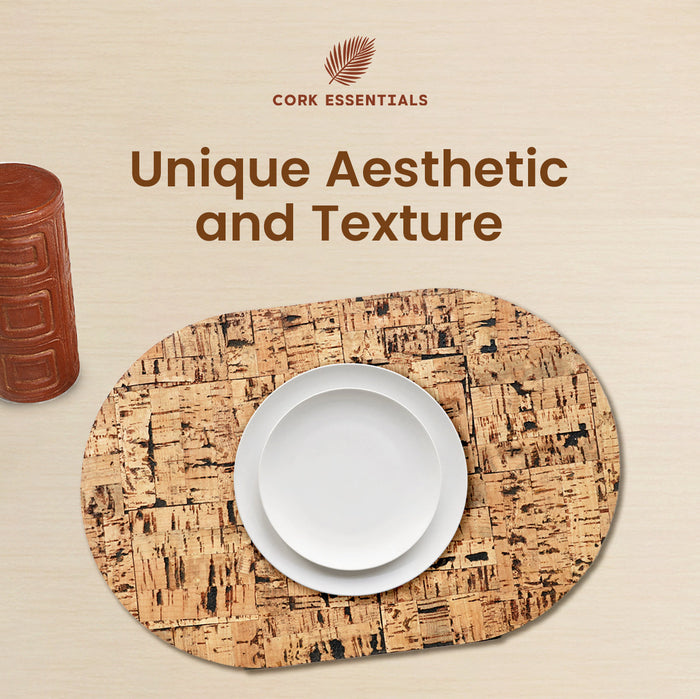Wood Textured Oval Placemat Set of 4