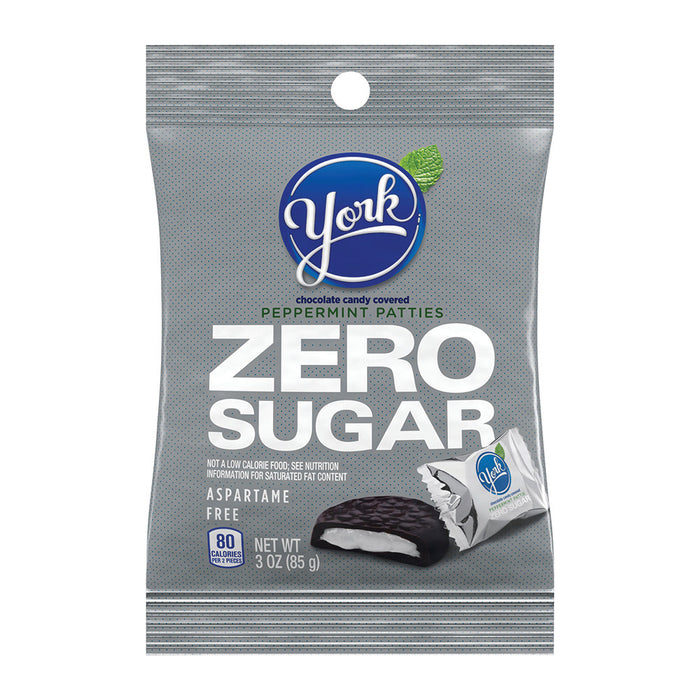 York Zero Sugar Peppermint Pattie Candy Peg Bag - 12 Count