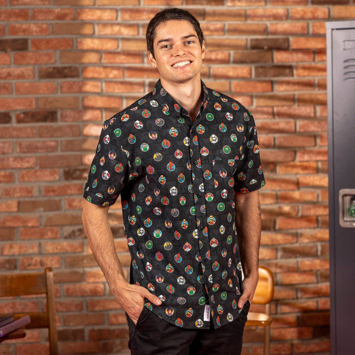 RSVLTS Marvel Marvel Friendly Neighborhood Spiderman "(Circles) Allies and Archenemies" _ KUNUFLEX Short Sleeve Shirt Marvel Friendly Neighborhood Spiderman "(Circles) Allies and Archenemies" _ KUNUFLEX Short Sleeve Shirt