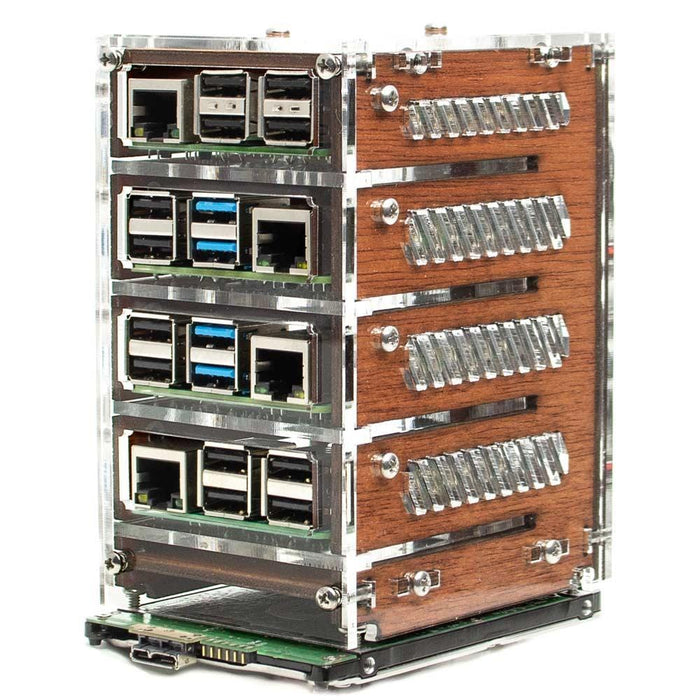 Zebra Bramble Cluster Case (4-stack) by C4 Labs - The Pi Hut