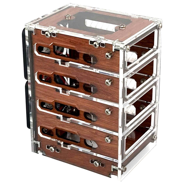Zebra Bramble Cluster Case (4-stack) by C4 Labs - The Pi Hut