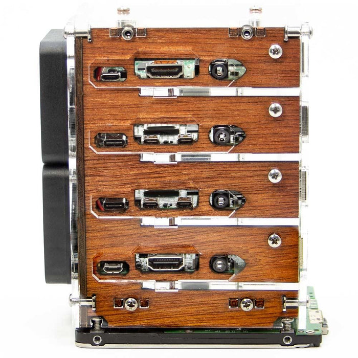 Zebra Bramble Cluster Case (4-stack) by C4 Labs - The Pi Hut