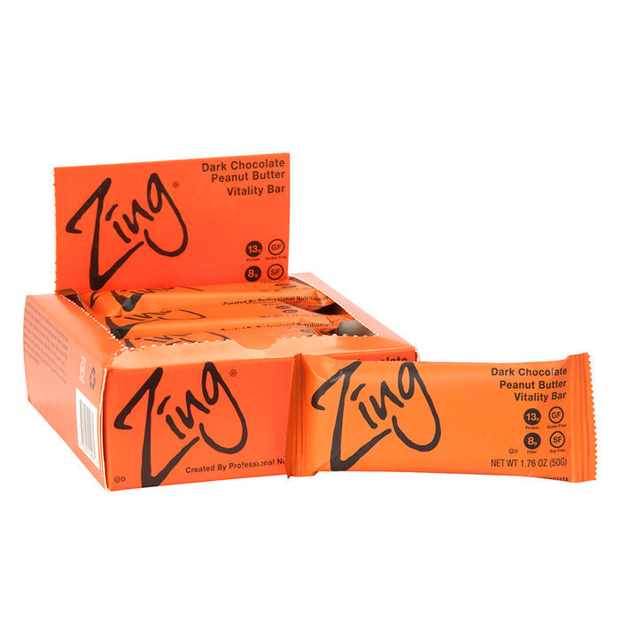 Zing Dark Chocolate Peanut Butter Candy Bar - 12 Count